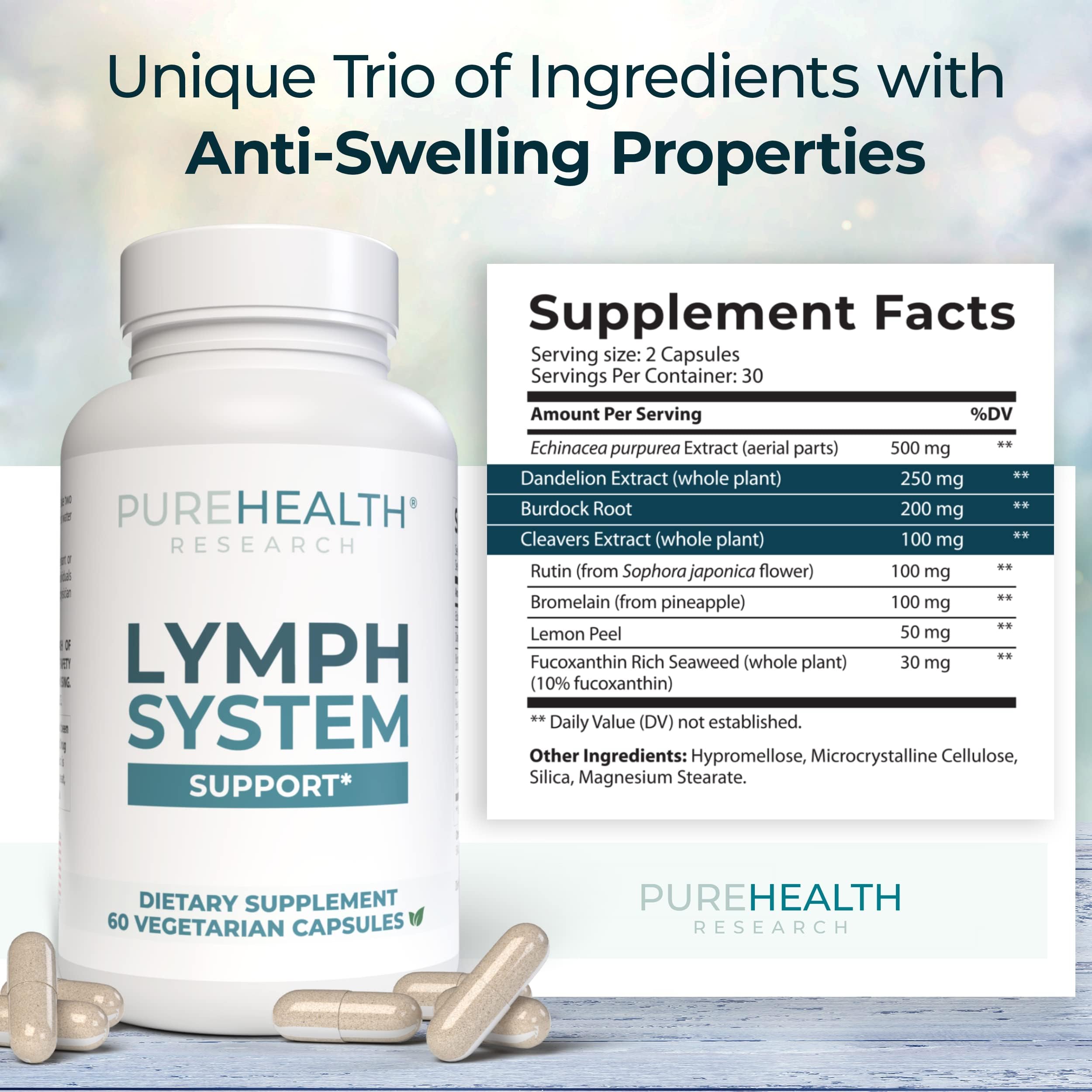 PUREHEALTH RESEARCH Lymph System Support Supplement