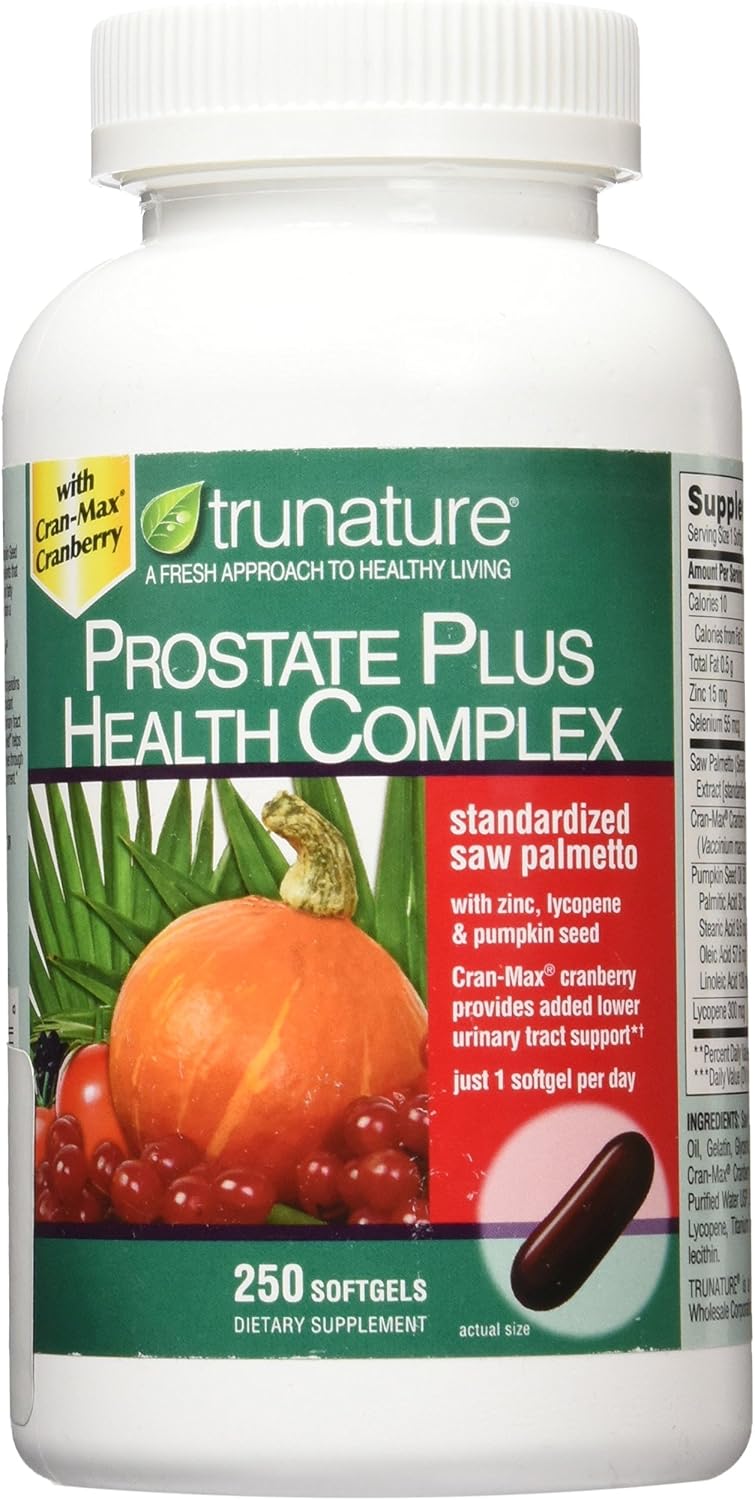 TRUNATURE, Prostate Health Complex Supplement – 250 Softgels Support Formula