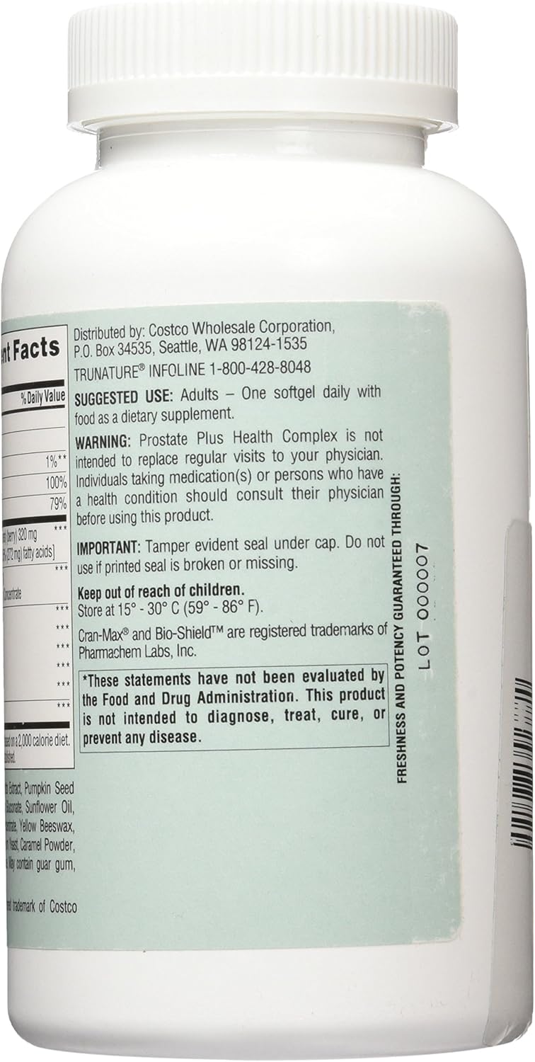TRUNATURE, Prostate Health Complex Supplement – 250 Softgels Support Formula