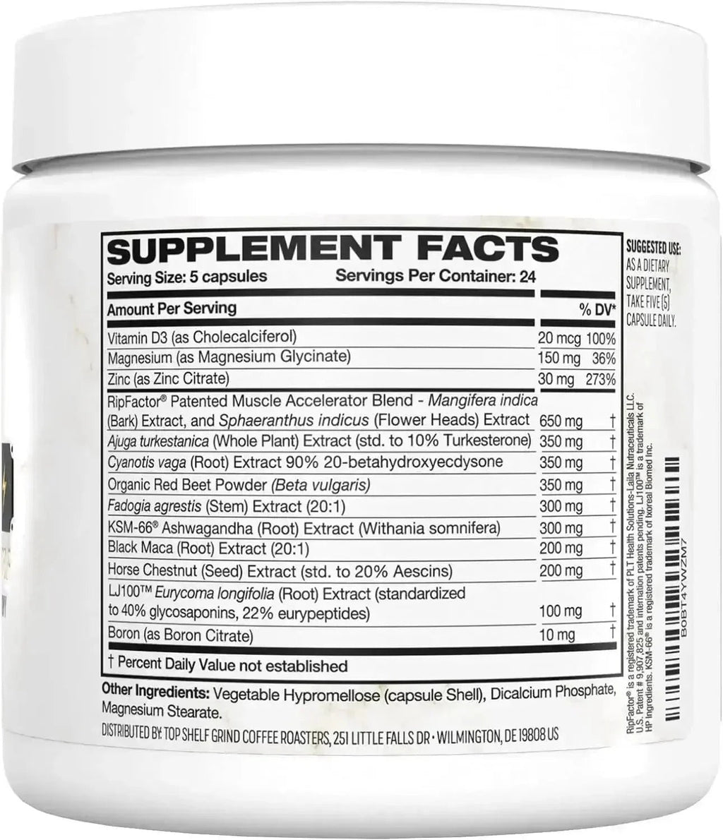 King Maker 13-in-1 Anabolic Supplement for Men to Increase Stamina, Lean Muscle Growth & Recovery, N.O. Booster with Tongkat Ali (LJ100), 120 Capsules